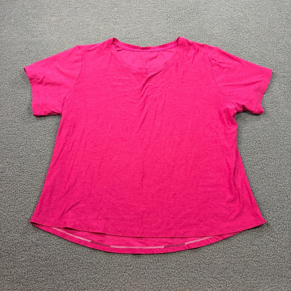 Jockey T Shirt Womens Size XL Pink Short Sleeve Crew Neck Solid Active Top Tee